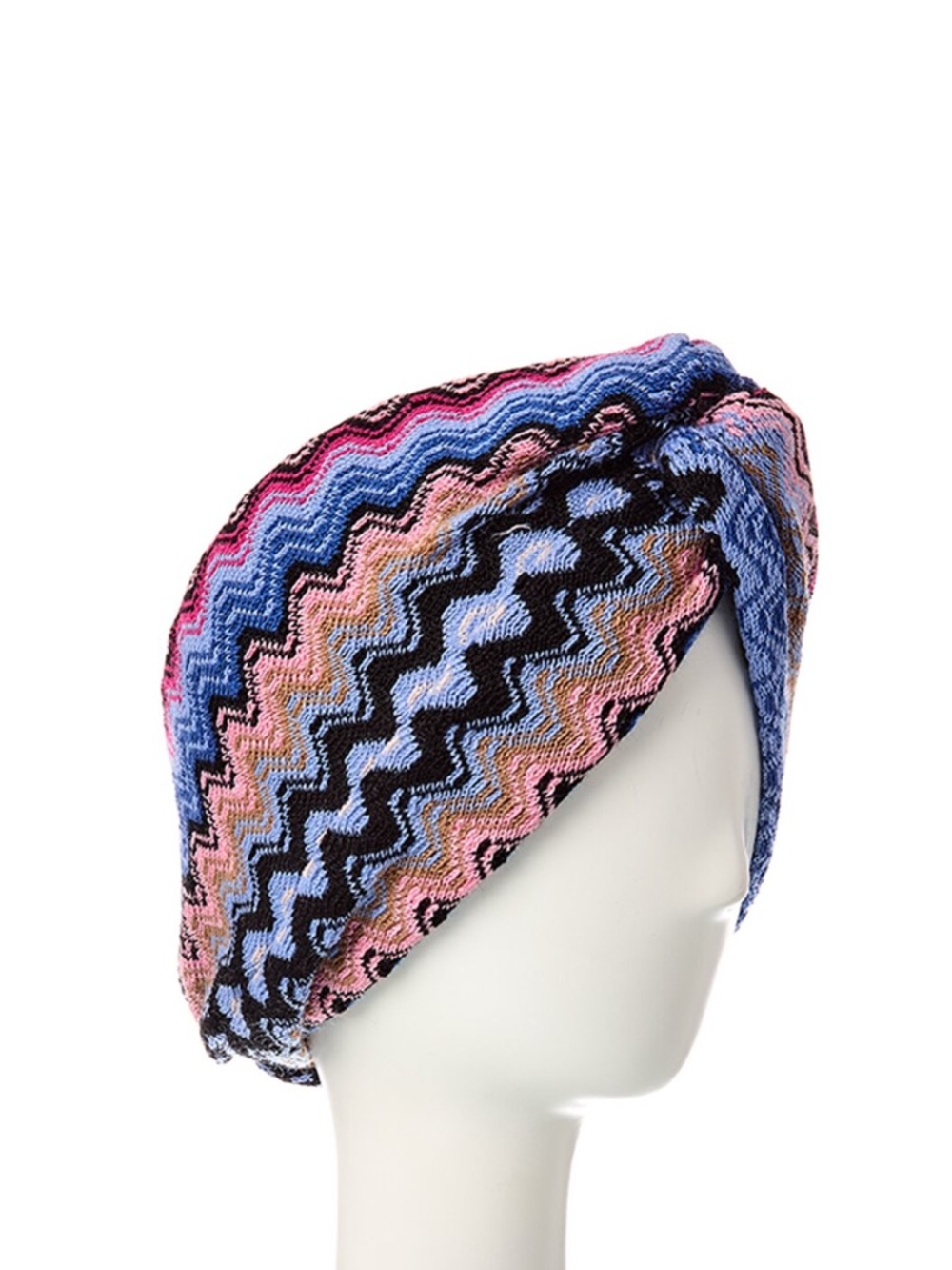 NWT Missoni Multicolor Zigzag Wavy Knit Turban Headband - Pinks, Blues, Black